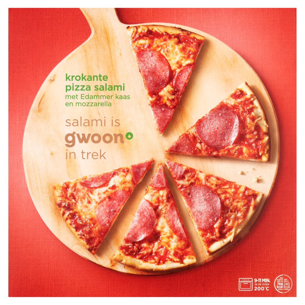 g'woon krokante pizza salami g'woon
