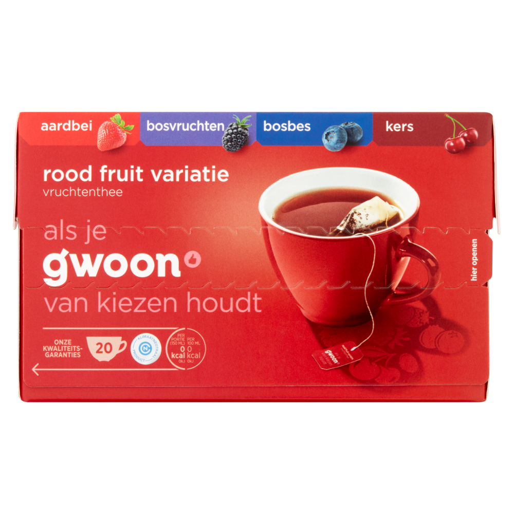 g'woon rood fruit variatie vruchtenthee 