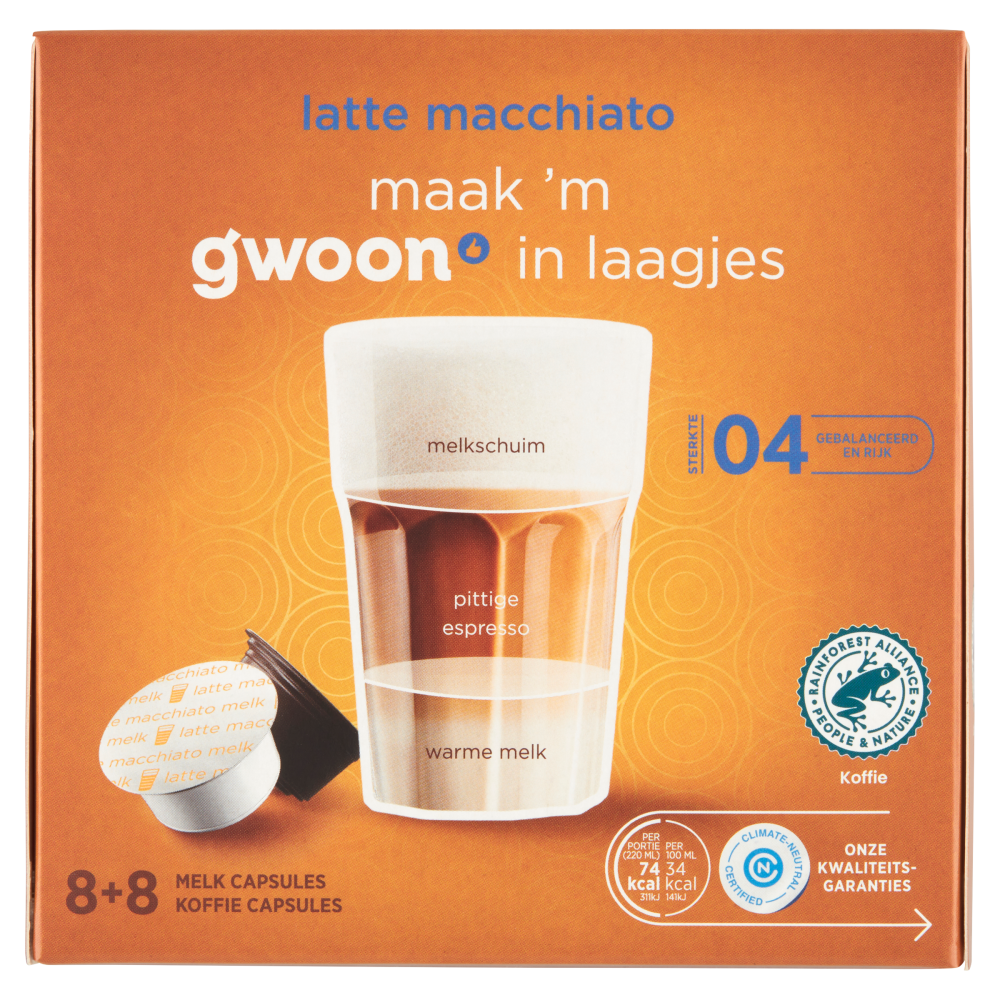 g'woon koffiecapsules latte macchiato 